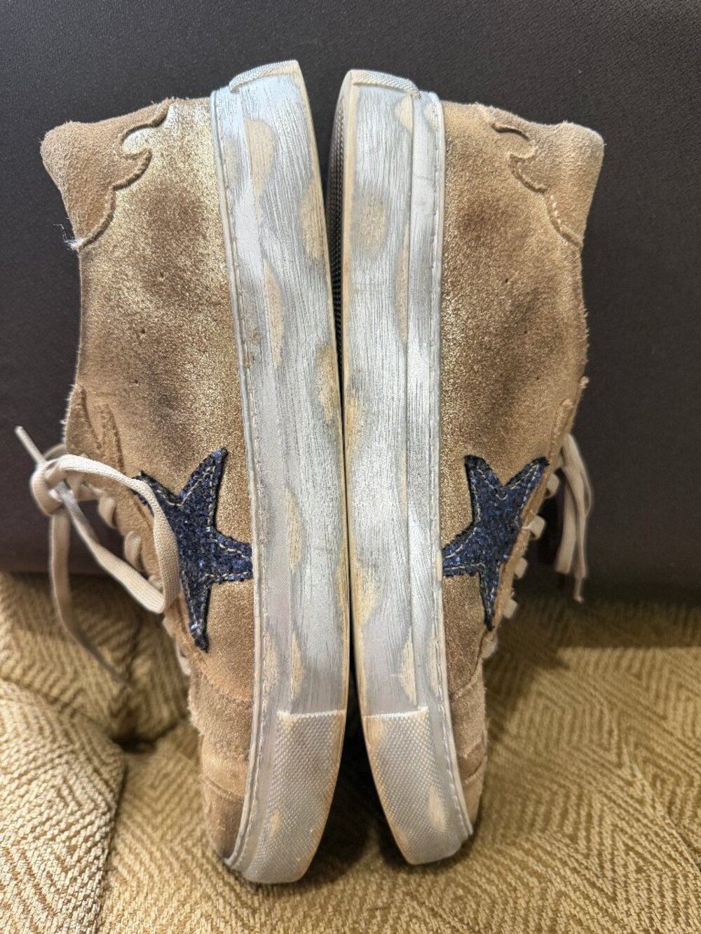 Dan Post Dingo Suede Leather Gold Sneakers Playdate- Sz. 9.5 Blue Star